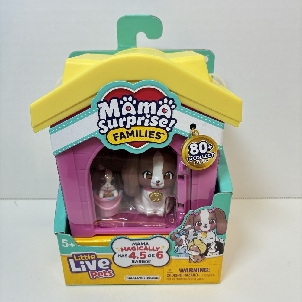Little Live Pets Mama Surprise Families Spaniel Doghouse Playset Series 1 NEW